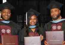 Proud American educationist and two of his children bags master’s degree on the same day
