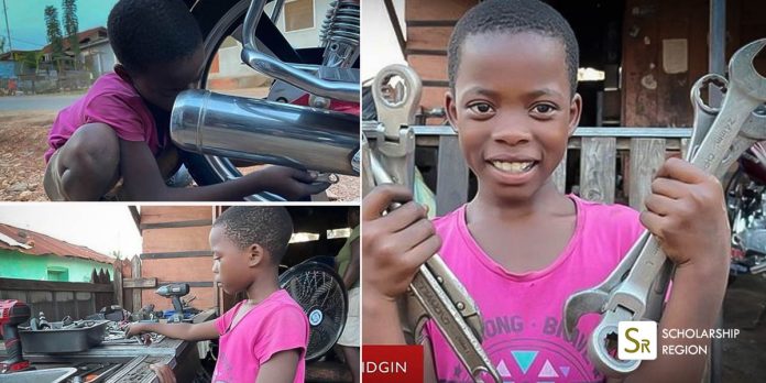 Exceptional 11-year-old Susanna Adjakie-Apekor becomes expert in motorcycle repair, dreams of becoming an Aeronautical Engineer
