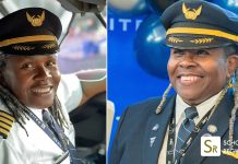 After 43 years of flying, the first black female pilot in the US Air Force retires at 64 64-year-old woman who made history as first black female pilot in the US Air Force Captain Theresa M. Claiborne retires after 43 years of flying