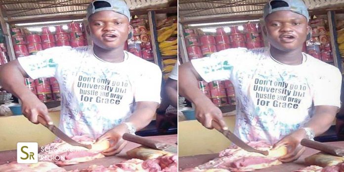 24-year-old Nigerian man who sold meat to sponsor his education finally graduates,Micheal Ebe bags Political Science degree