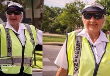 89-year-old woman who never missed work as a school’s traffic warden for 47 years finally retires, gets rewarded for her dedication