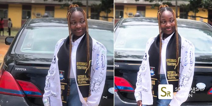 Temitope Ayeobasan breaks Lagos University 40-year-old record, becomes first-ever 1st class graduate in History department