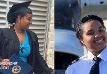 23-year-old lady graduates as a pilot at US Aviation school, plans to become 1st black woman to fly solo around the world Leona Serao graduates as a pilot at US Aviation school, plans to become 1st black woman to fly solo around the world