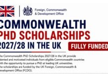 2027 Commonwealth PhD Scholarships For Developing Countries (Fully Funded) Commonwealth PhD Scholarship