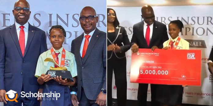 Rhema-Love Abraham beats 5000 constestant to win Heirs Insurance Essay, bags ₦5million scholarship