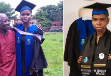 This young Lady graduated with a first-class bachelors degree in Sports science, fulfills her father’s dream Woke Obinuchi Miracle graduated with a first-class bachelors degree in Sports science, fulfills her father's dream